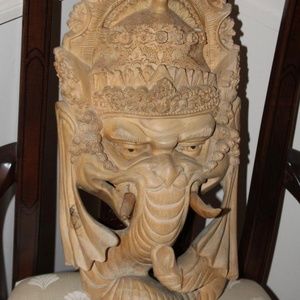 Carved Wood Ganesha Sculpture